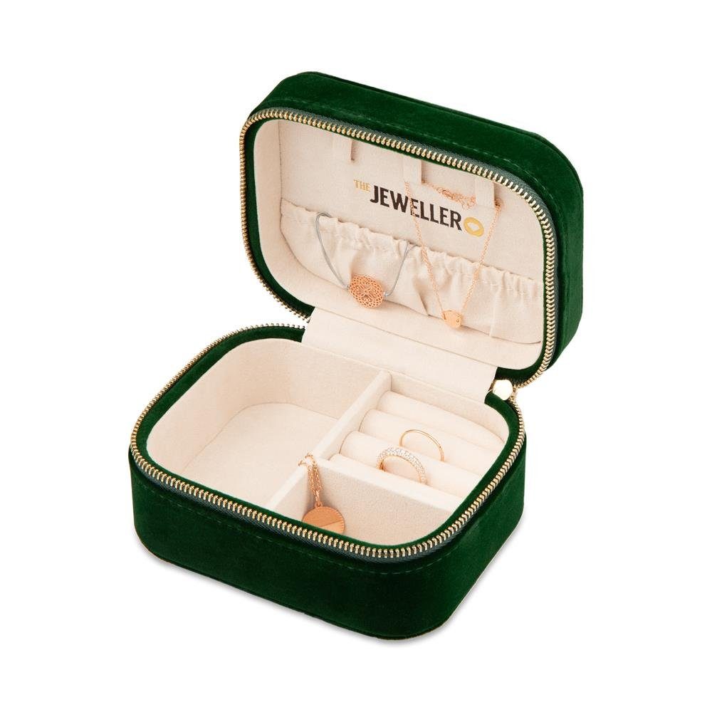 JEWLIX Schmuckkasten Dunkelgrünes Samt Etui für Schmuck von JEWLIX