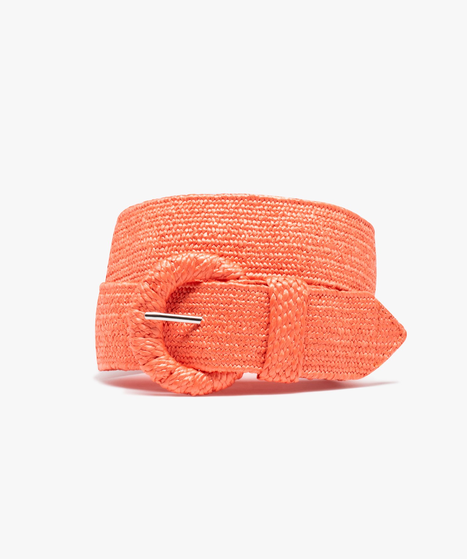 Ceinture femme fantaisie en élastique tressé orange | GEMO