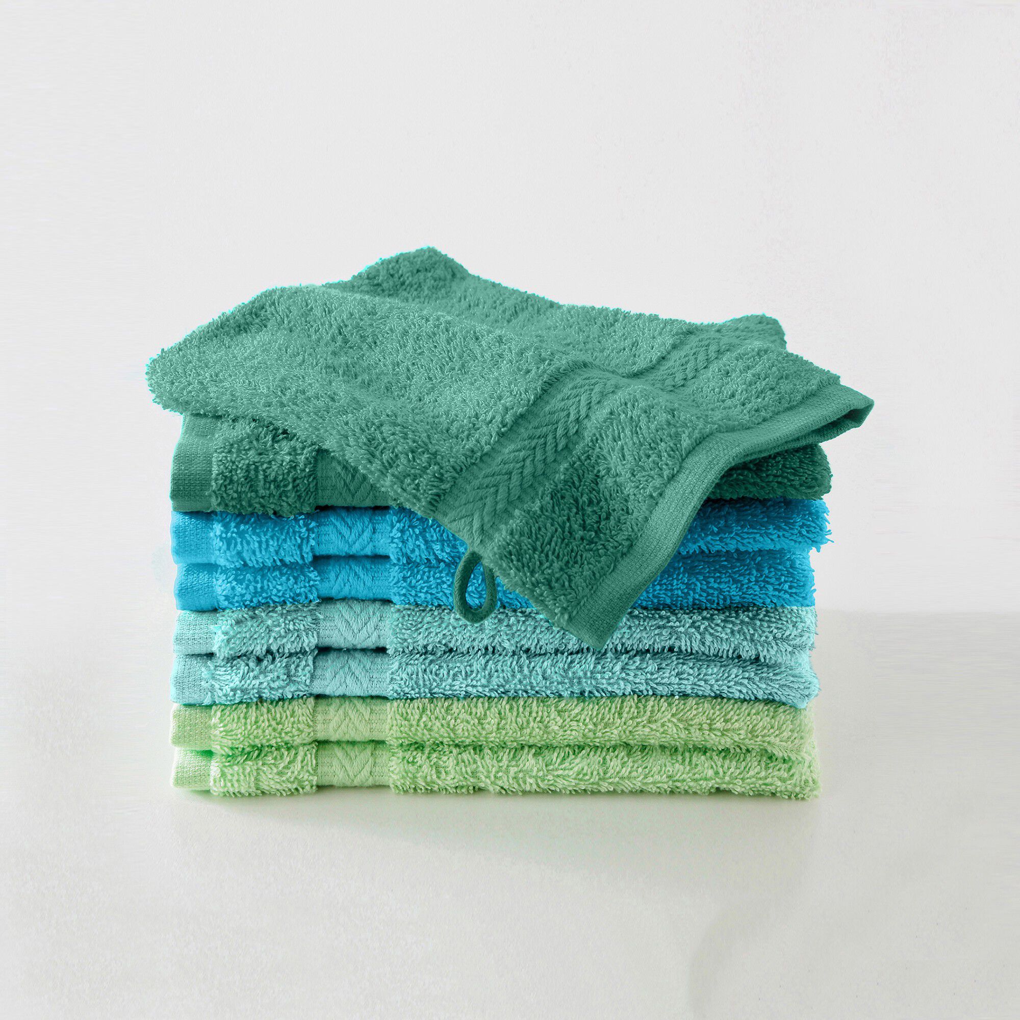 Gant de toilette camaïeu lagon