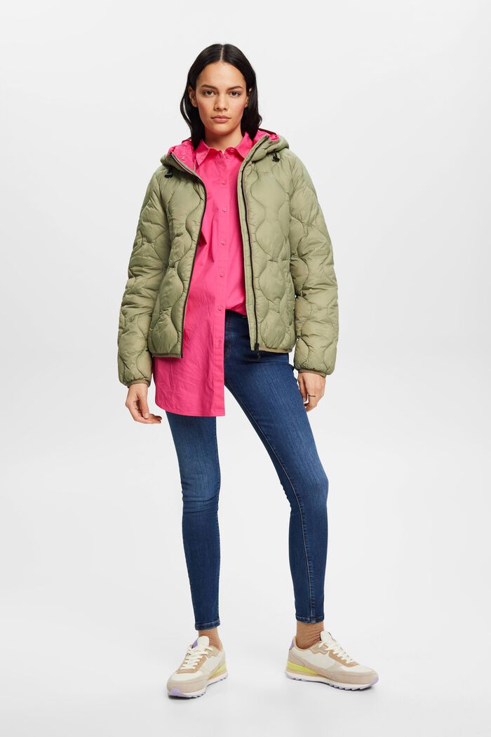 Steppjacke mit Kordelzug-Kapuze