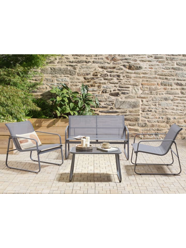 Beliani 4-tlg Lounge Set BARREA in Grau günstig kaufen onesize