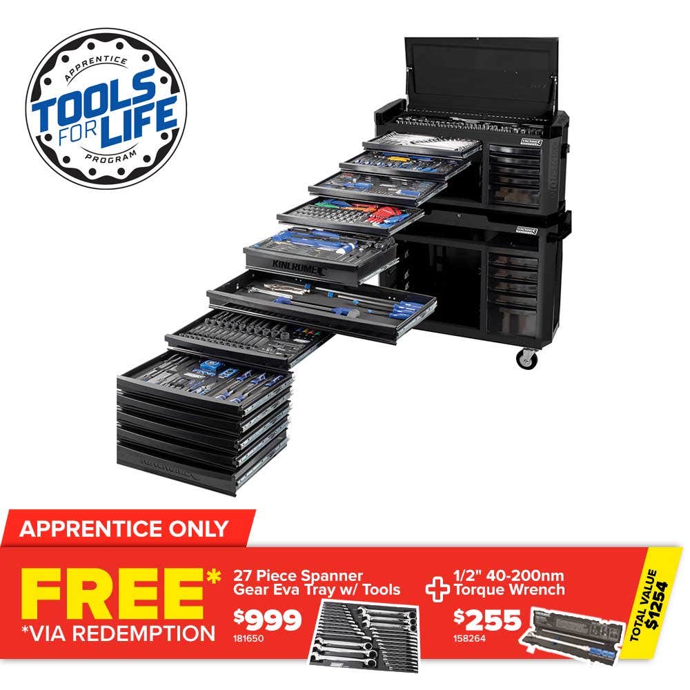 Conjunto de 551 peças de ferramentas para contorno de gavetas largas KINCROME TFL, preto P1810MB