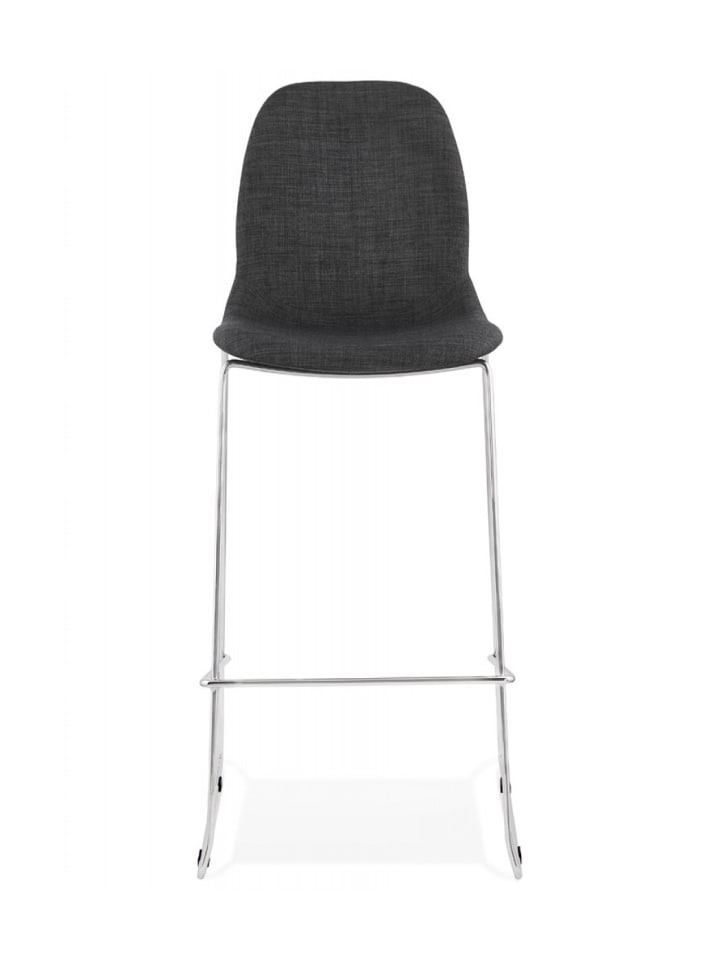 KADIMA DESIGN Barhocker mit Stoffsitz Dunkelgrau | Moderner Stil in Anthrazit-Silber günstig kaufen onesize