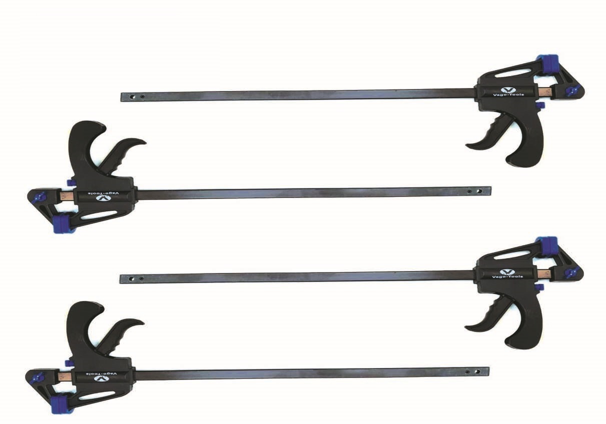 Vago-Tools 4x Schnellspannzwinge 750 mm Einhandzwinge Klemmzwinge Schraubzwinge