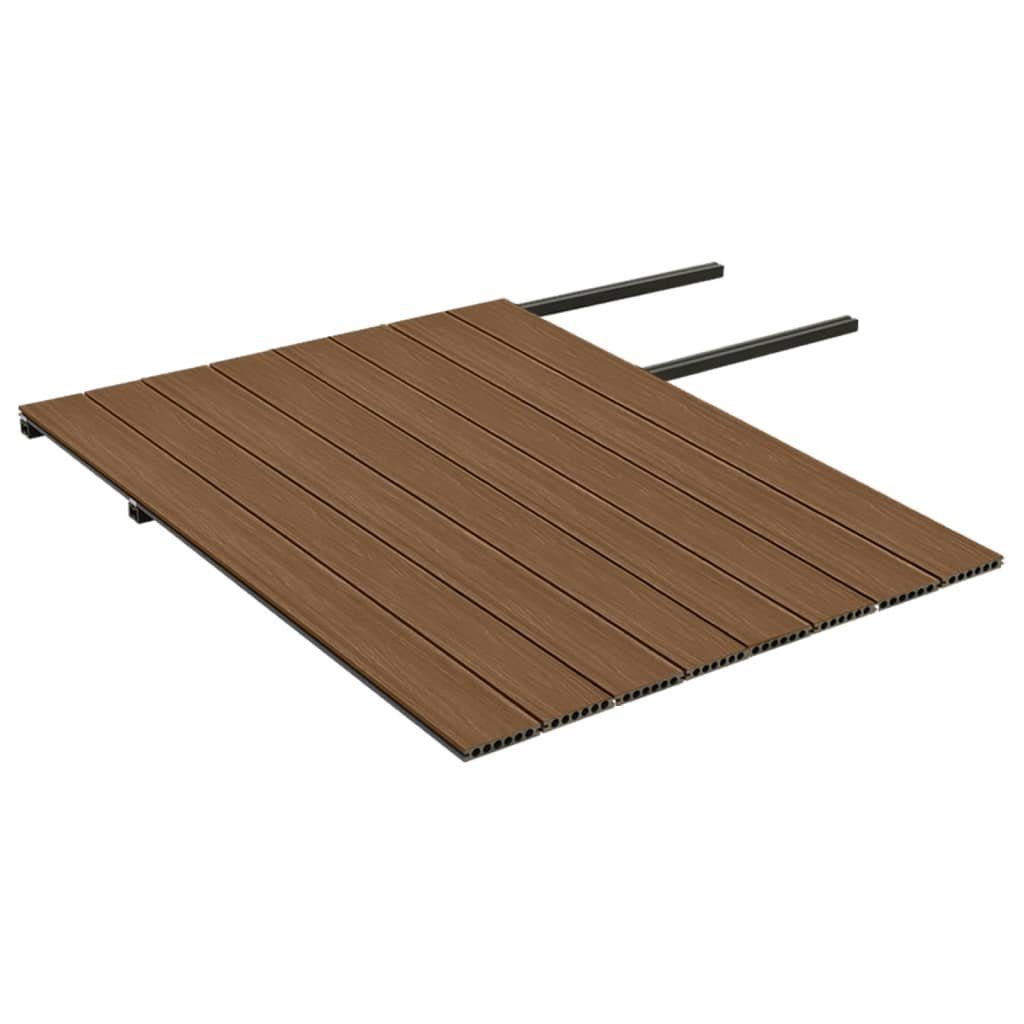 Teppichboden WPC Terrassendielen mit Zubehör Braun und Grau 16 m² 2,2 m, vidaXL