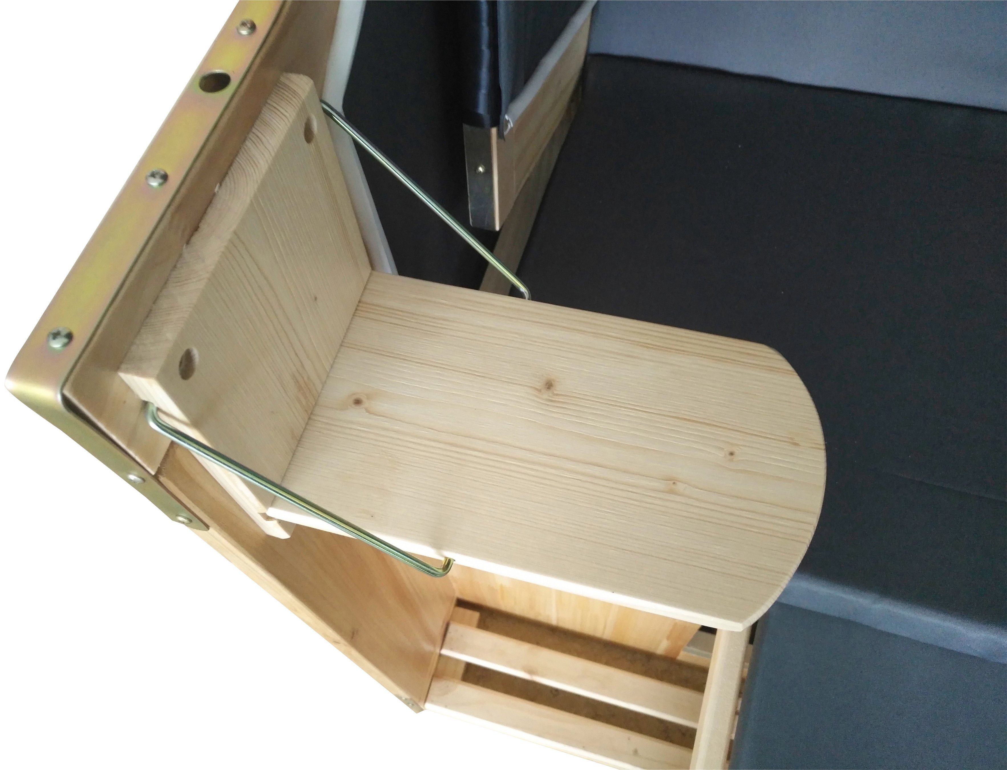 KONIFERA Strandkorb Spiekeroog, BxTxH: 150x72x160 cm, Halblieger, Ostsee-Modell, 3-Sitzer, inkl. Klapptisch