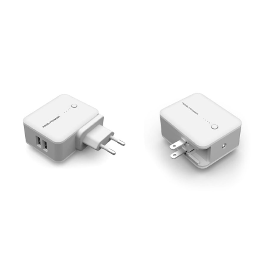 ultron RealPower TA-3000 mobiler Reiseadapter mit integrierter Powerbank (3000 mAh), 1 Stück - ATU