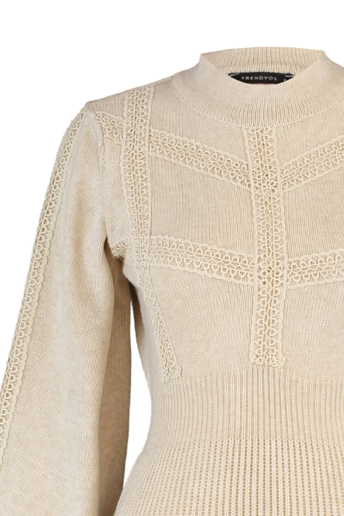 Trendyol Collection  Beigefarbenes Mini-Strickkleid TWOAW22EL0011