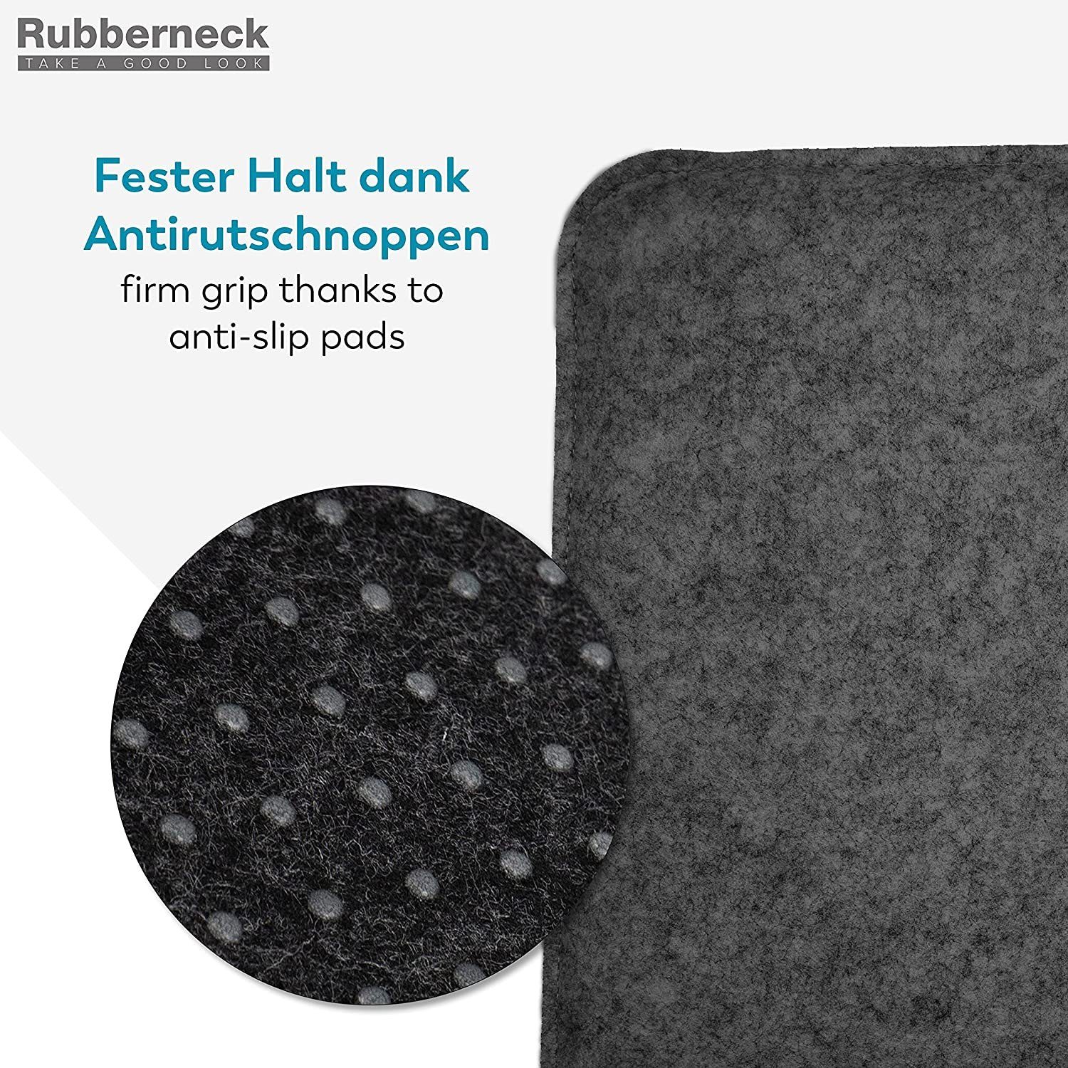 RUBBERNECK Auflagekissen Rutschfeste Filz Sitzkissen eckig, Stuhlkissen mit Antirutsch-Noppen, (4 St), waschbar bei 30°
