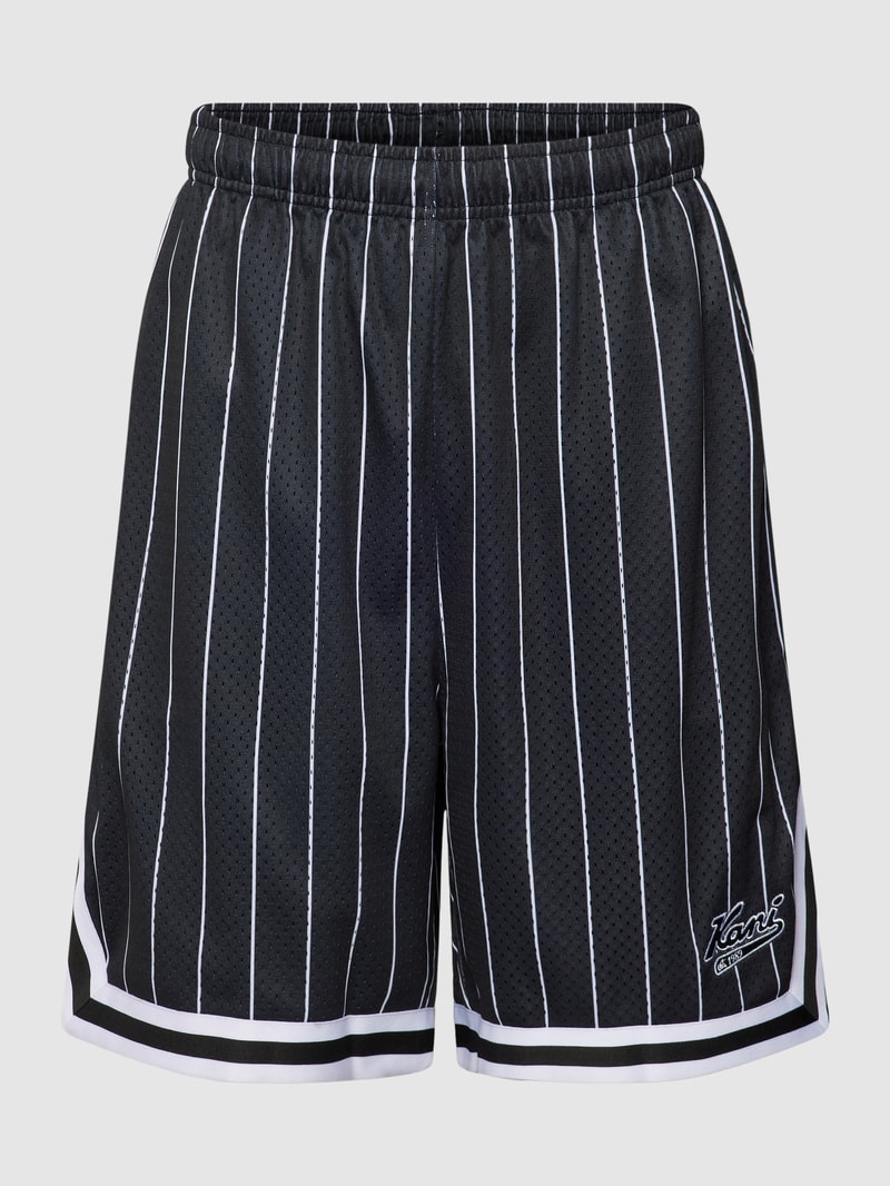 Sweatshorts mit Label-Patch Modell 'Varsity' in schwarz
