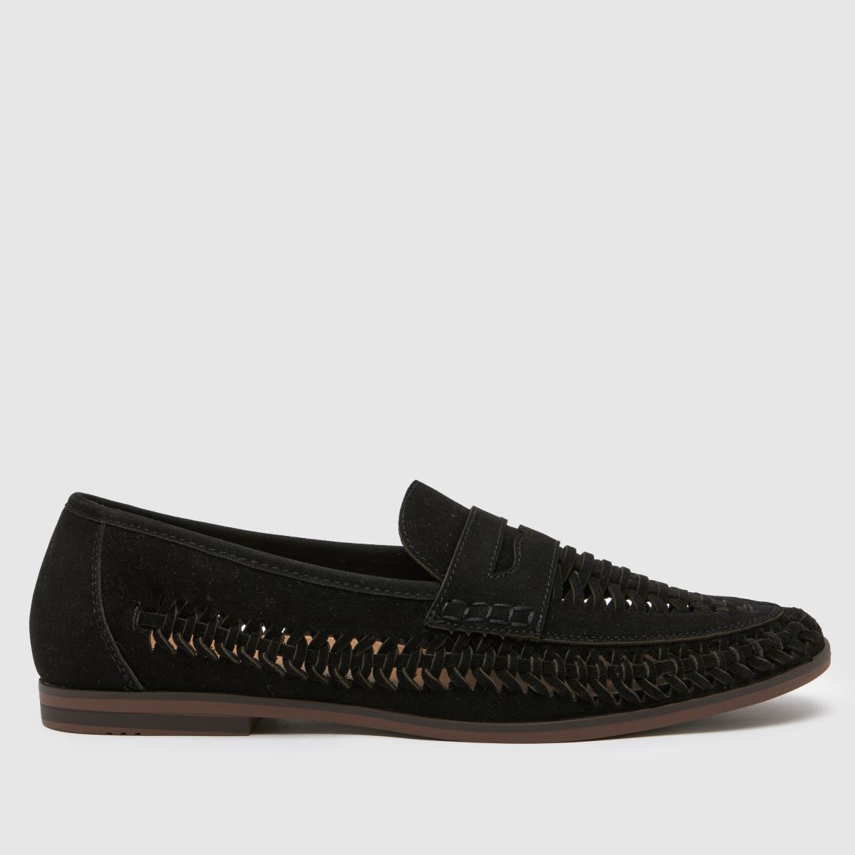 Schuh Reem szőtt mokaszin cipő fekete színben