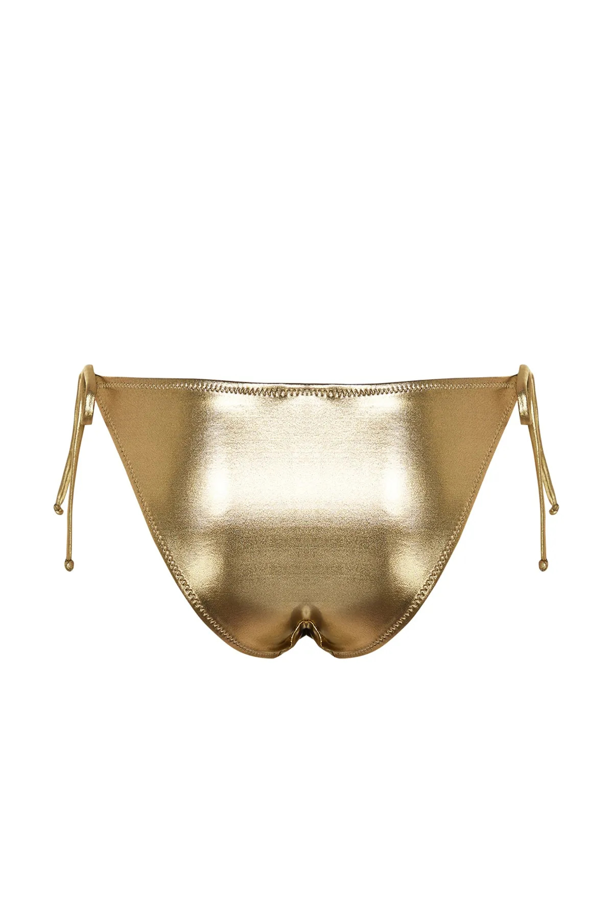 Trendyol Collection  Brasilianisches Bikiniunterteil mit goldenem Print und leuchtendem Lack TBESS23BA00315