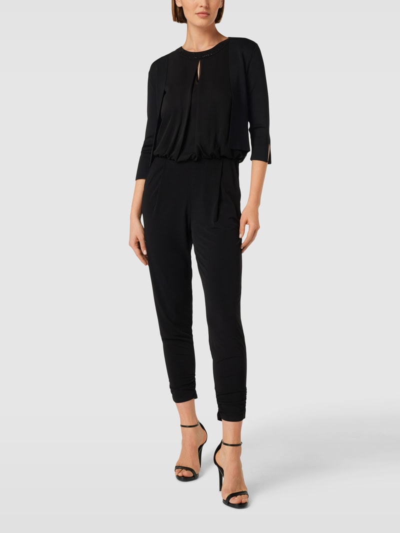 Cropped Jacke aus Viskose-Mix in schwarz