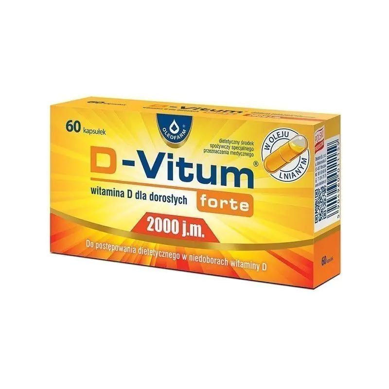 D-Vitum Forte 2000 TV, vitaminas D suaugusiems, kapsulės