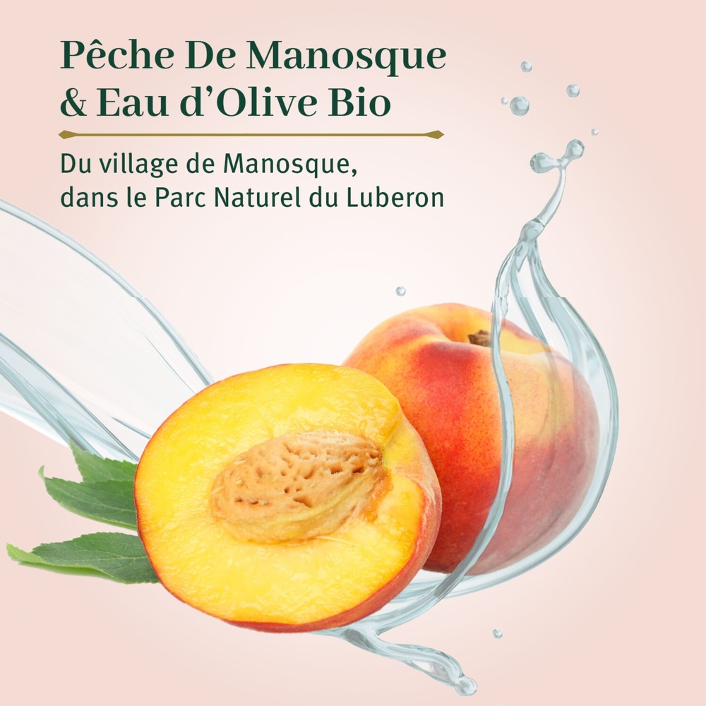 le petit olivier Gel Douche Hydratant à l'Eau d'Olive BIO Pêche de Manosque Gel Douche Hydratant