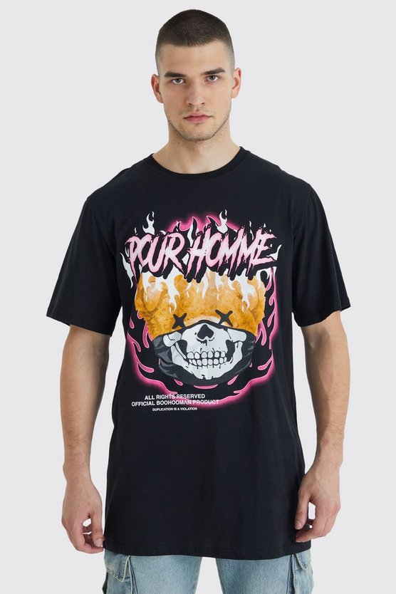 Tall T-Shirt mit Homme Bear Print