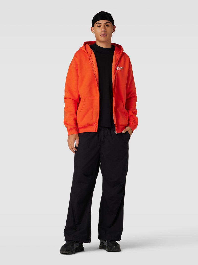 Oversized Sweatjacke mit Label-Print in dunkel orange