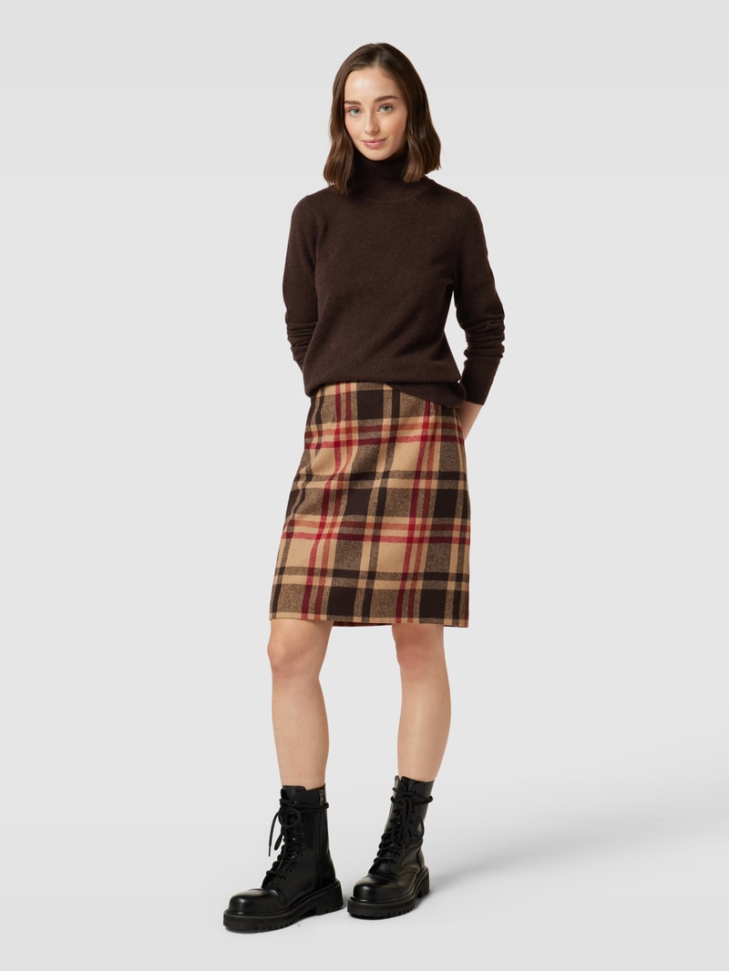 Kaschmirpullover in melierter Optik in schokobraun meliert