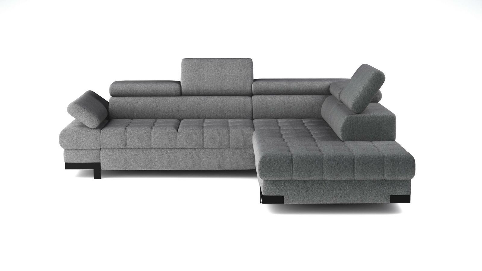 JVmoebel Ecksofa, Graue L Form Sofa Couch Polster Eck Wohnlandschaft Design Ecksofa