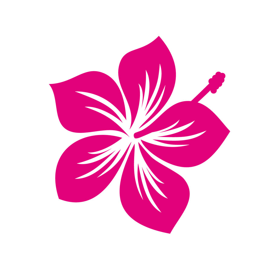 Aufkleber Auto-Dekor "Hibiskus-Blume" in Pink-Metallic, selbstklebend, 1 Bogen mit 16 Stickern - ATU