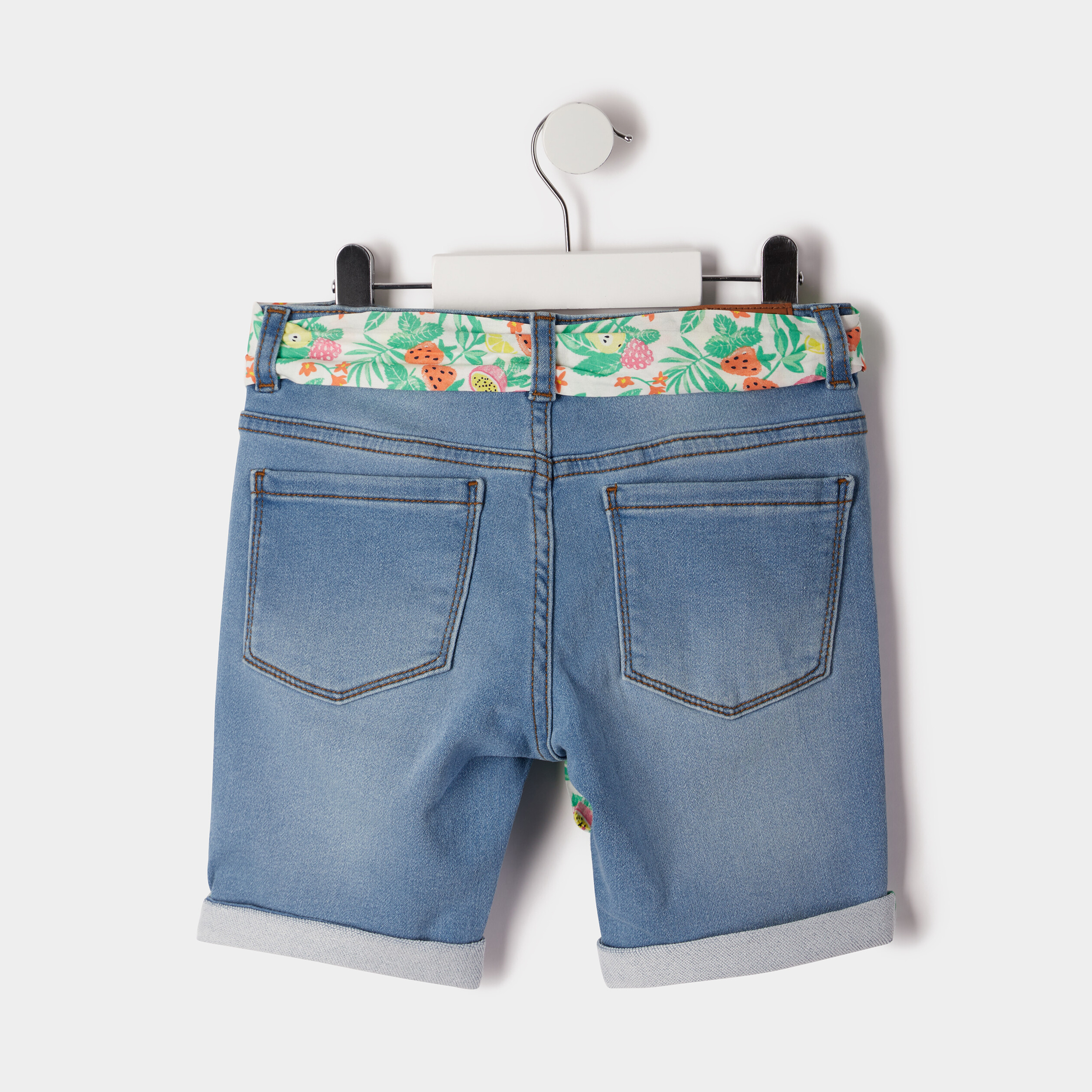 Short avec ceinture à nouer blanc fille | La Halle