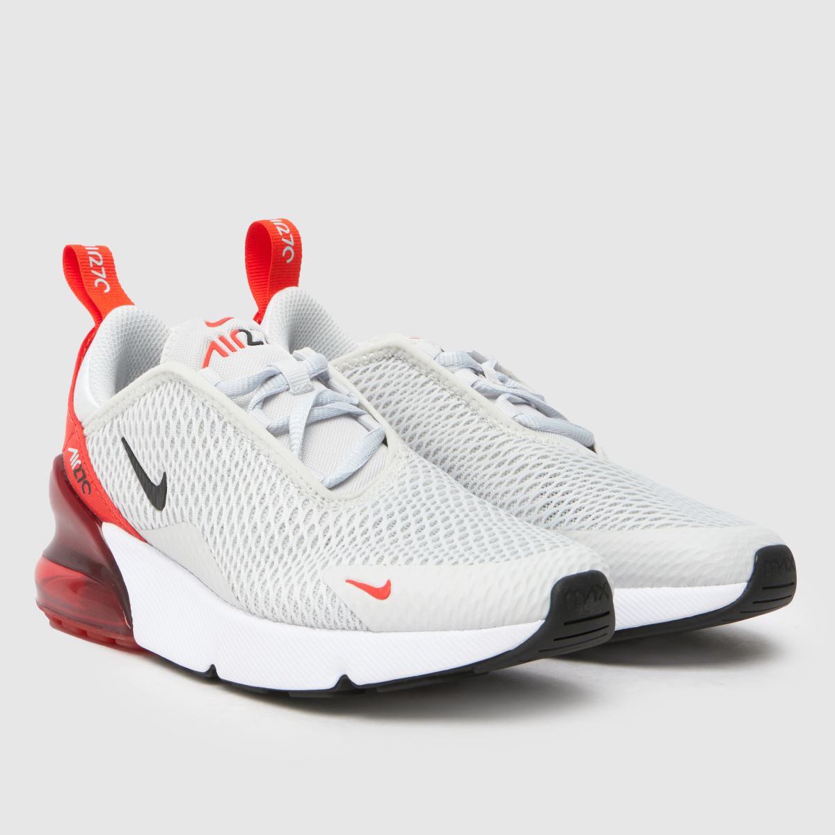 Nike vita & röda Air Max 270 Junior träningsskor