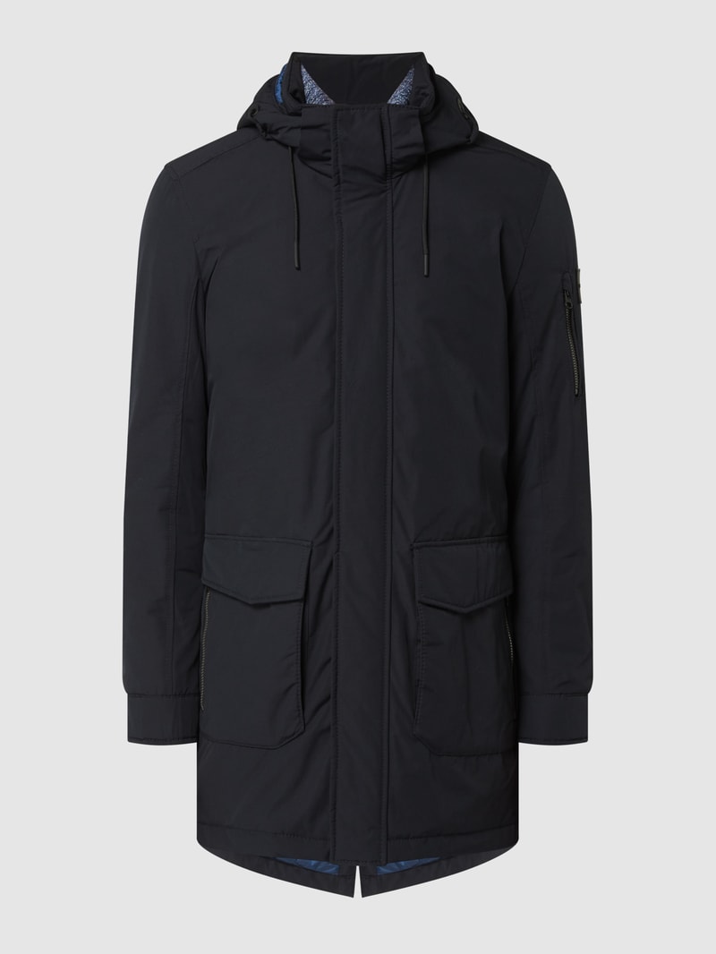 Parka mit abnehmbarer Kapuze - wasserabweisend in marineblau