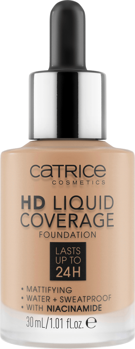 Foundation Liquid HD Coverage Waterproof 050 Rosy Ash, 30 ml