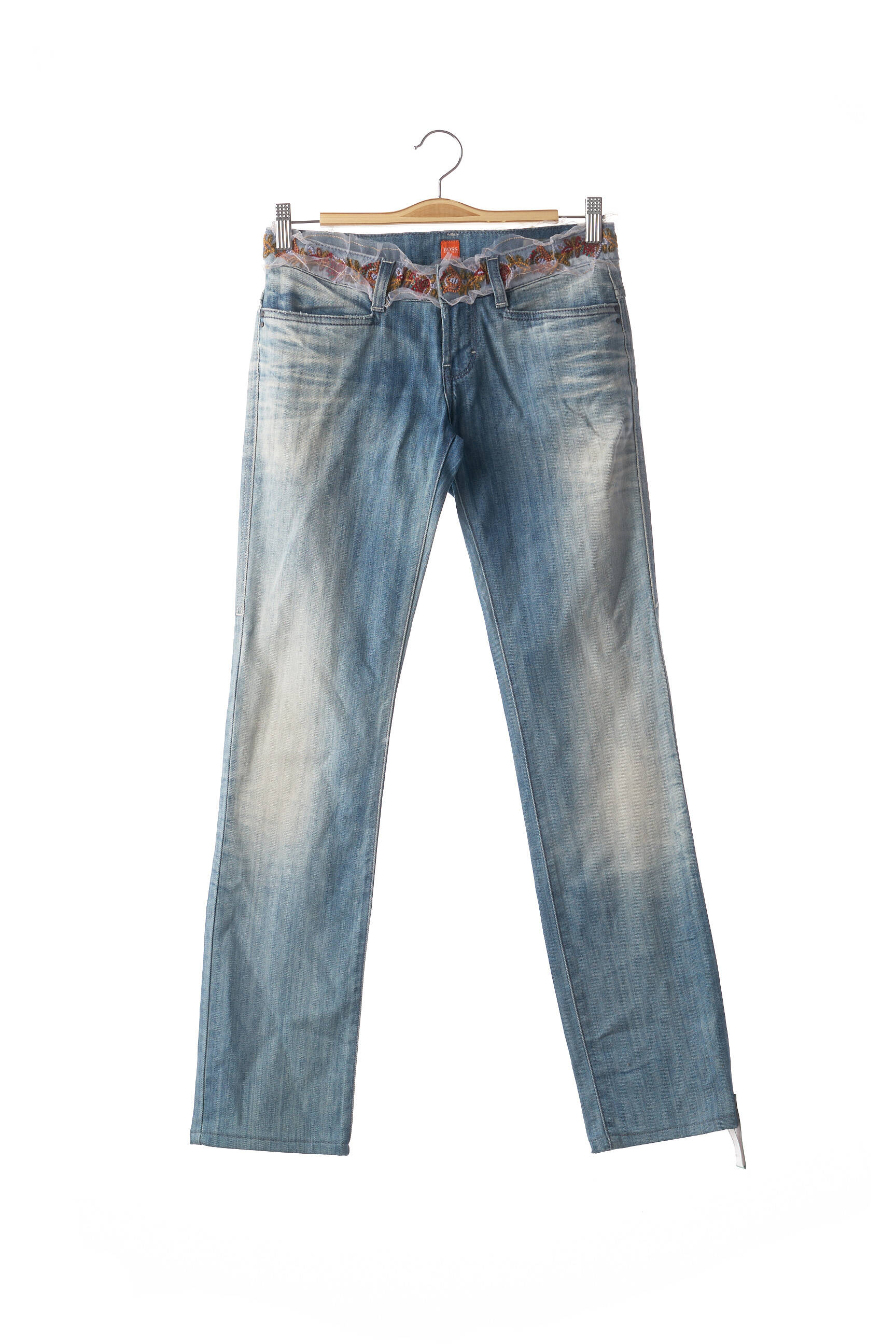 Hugo Boss Jeans Coupe Droite Femme couleur bleu