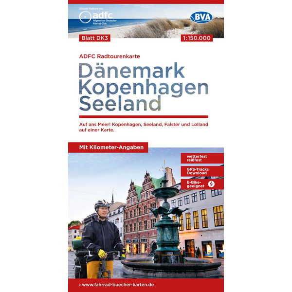 ADFC-RADTOURENKARTE DK3 DÄNEMARK/KOPENHAGEN/SEELAND - Fahrradkarte