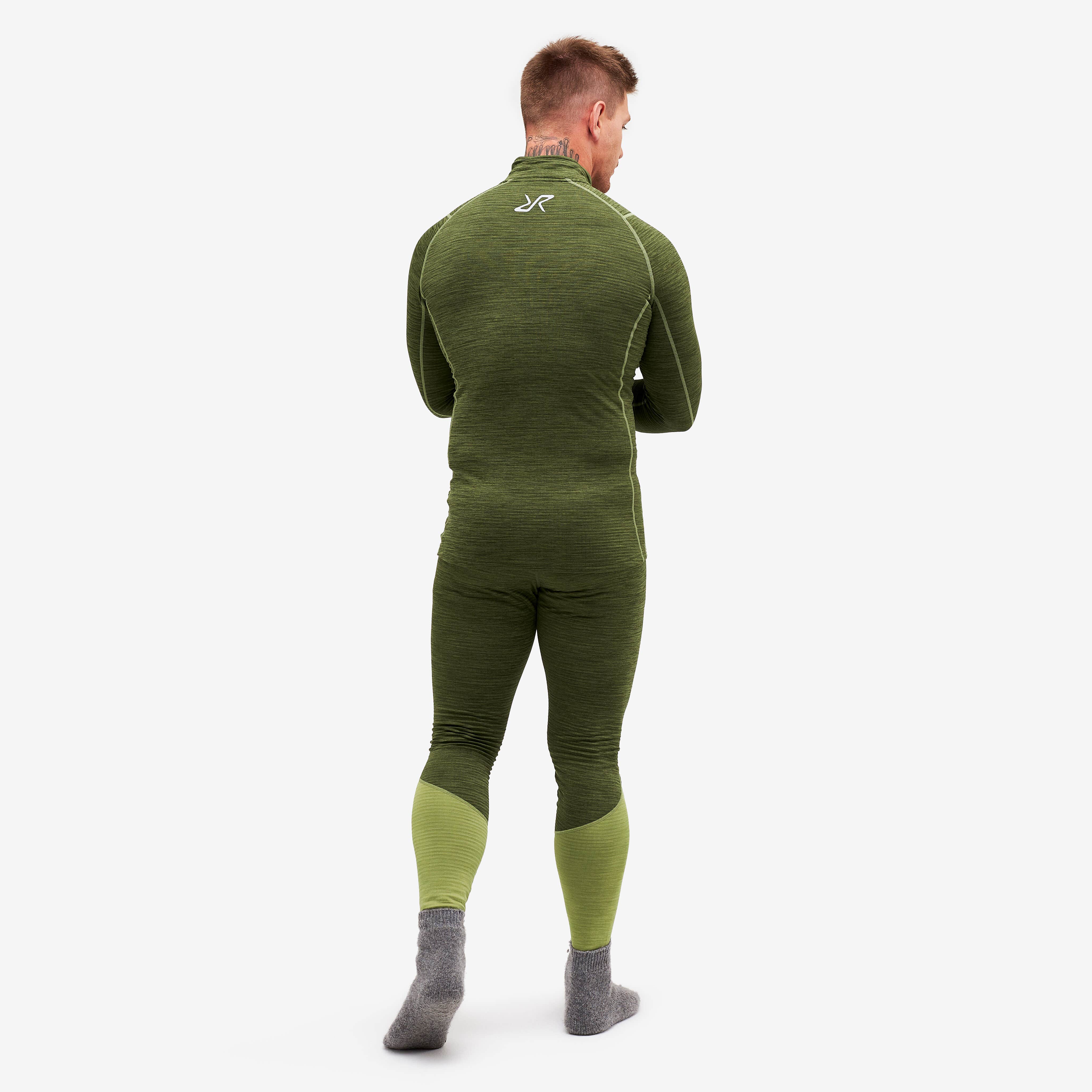 Hiball Waffle Base Layer Set Homme Olive Night