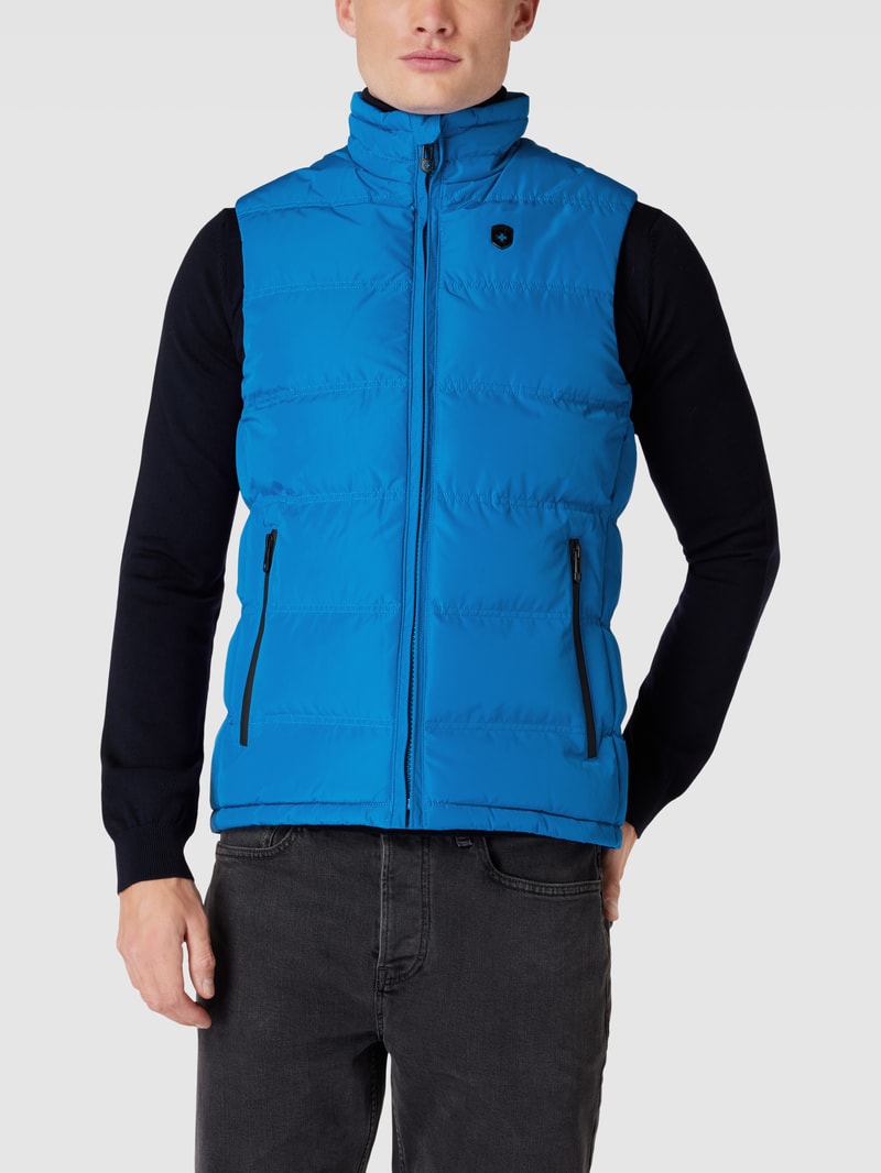 Steppweste mit Label-Applikation Modell 'SNOWDOME VEST' in royalblau