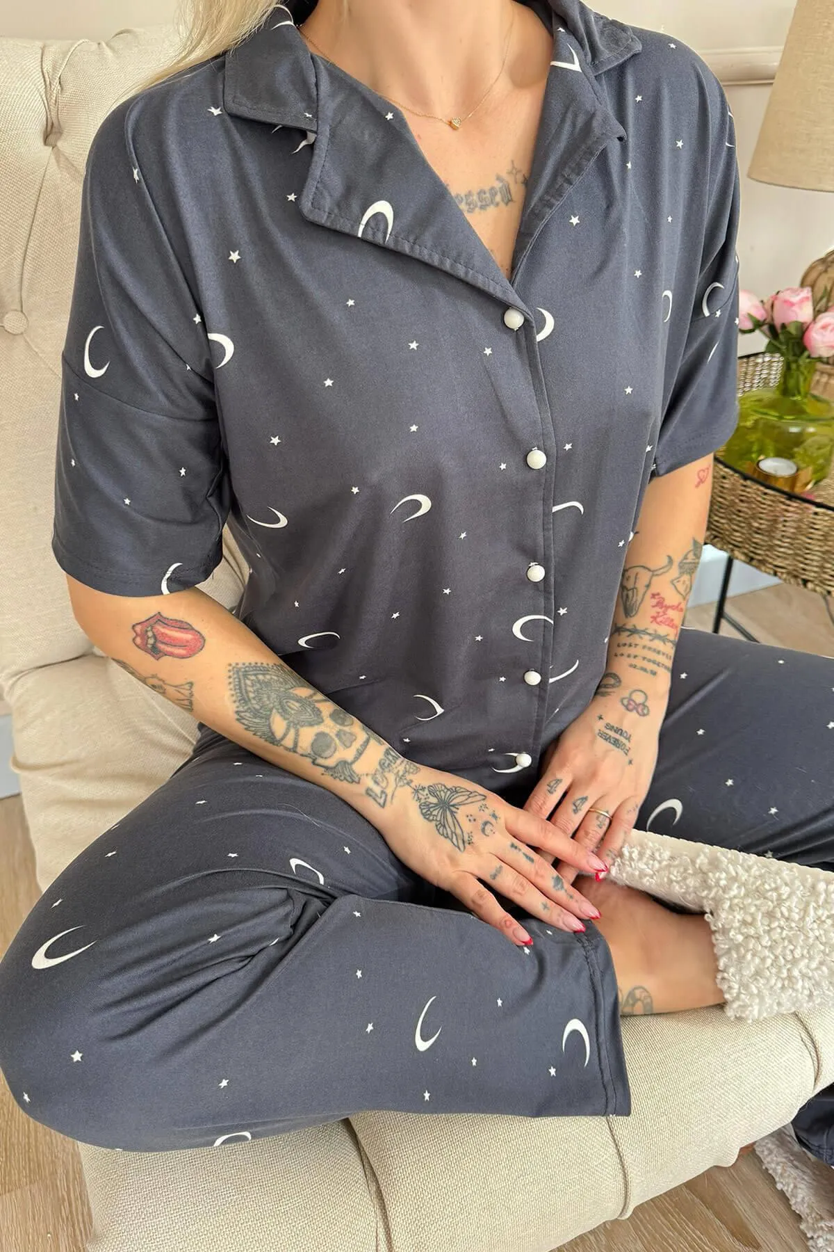 Pijamaevi  Pyjama set - Grau - Muster