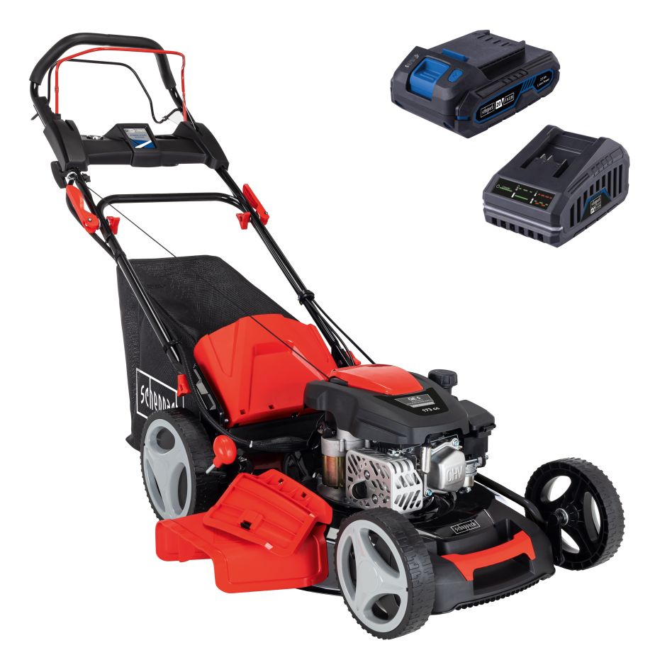 Scheppach 5911247905 Hybridní benzínová sekačka na trávu MS173-51E 173cc 3kW (s baterií)
