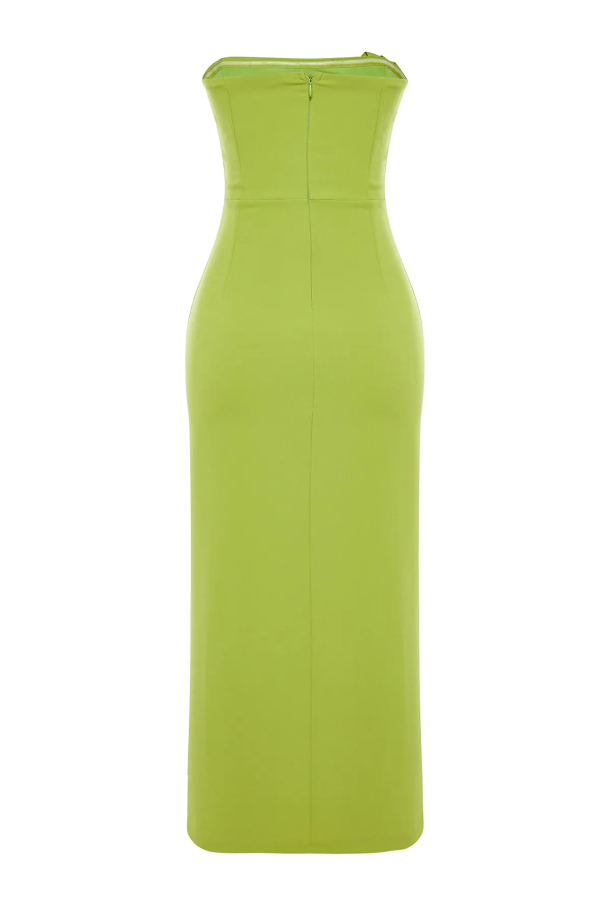 Trendyol Collection  Grünes, tailliertes, gewebtes Abendkleid TPRSS23EL00280