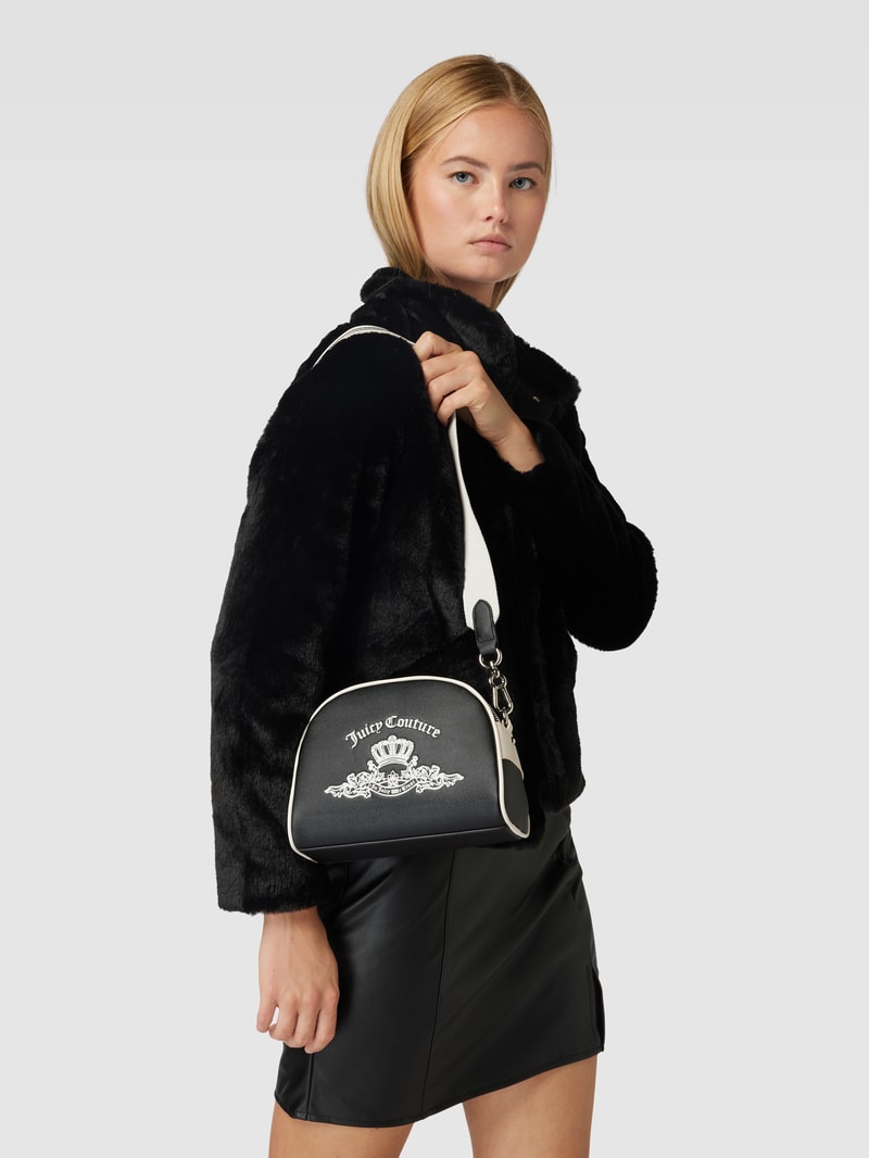 Handtasche mit Label-Detail Modell 'HEATHER' in schwarz