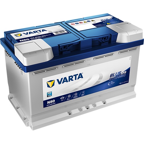 VARTA Blue Dynamic EFB 580500080D842 Autobatterien, N80, 12 V, 80 Ah, 800 A