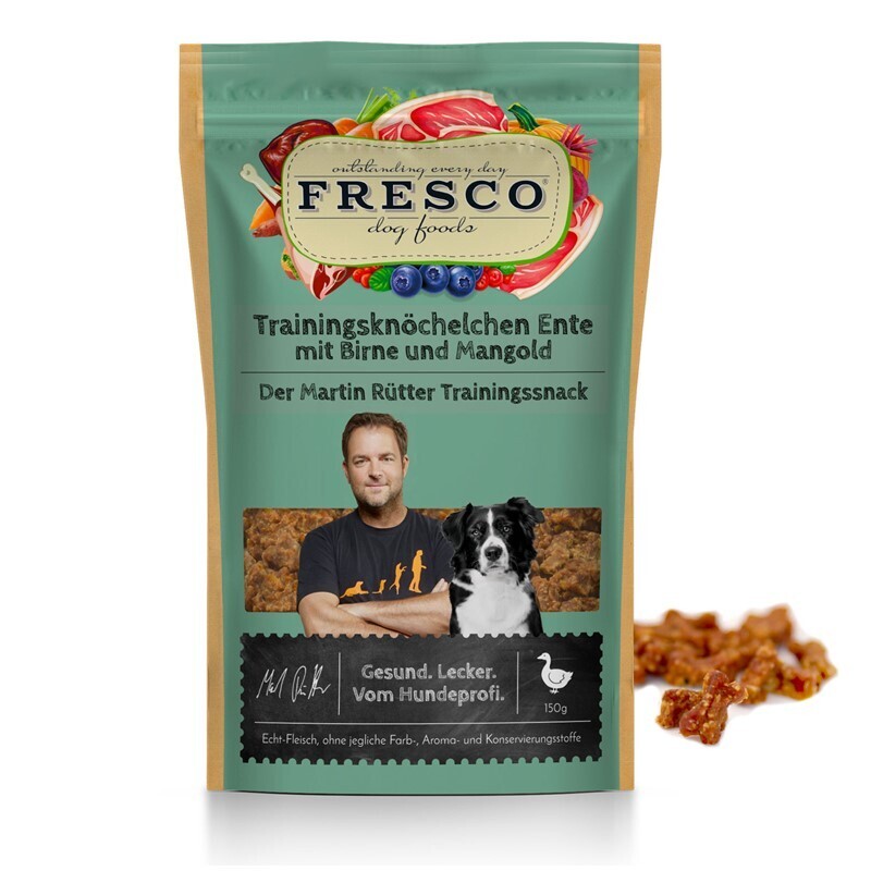 FRESCO Snacks FRESCO M. Rütter Trainingsknöchelchen 2x150g Ente mit Birne und Mangold