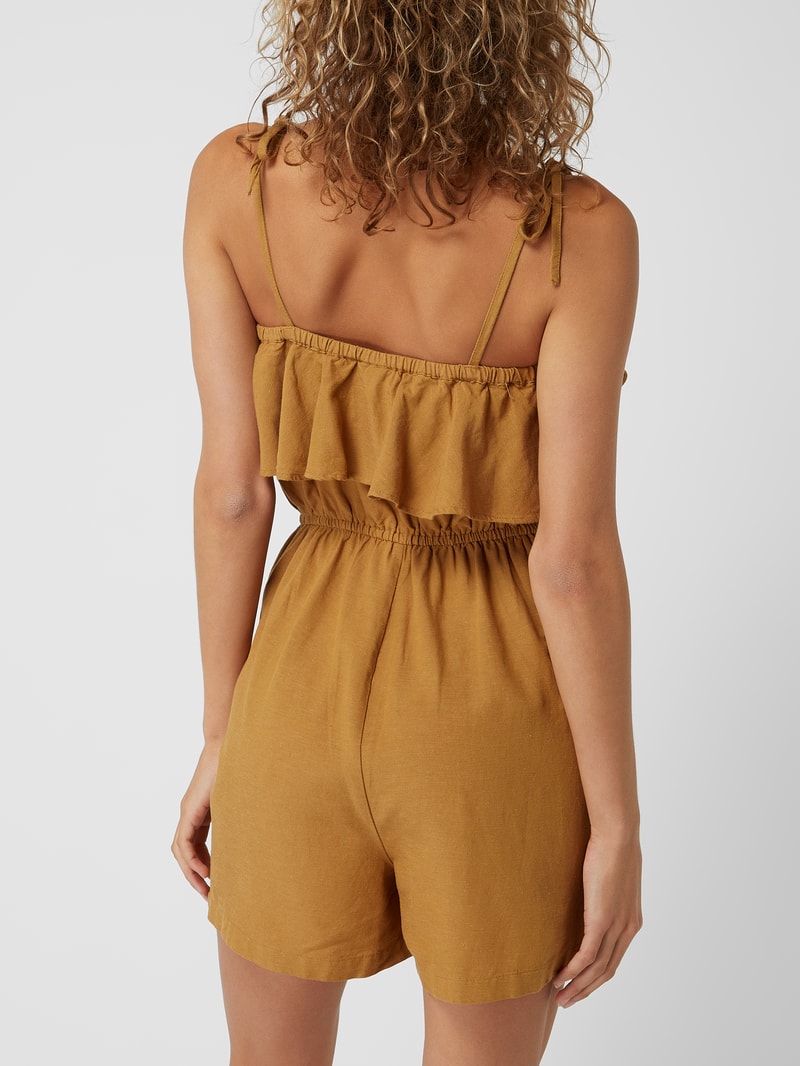 Playsuit mit Leinen-Anteil Modell 'Sunna' in camel