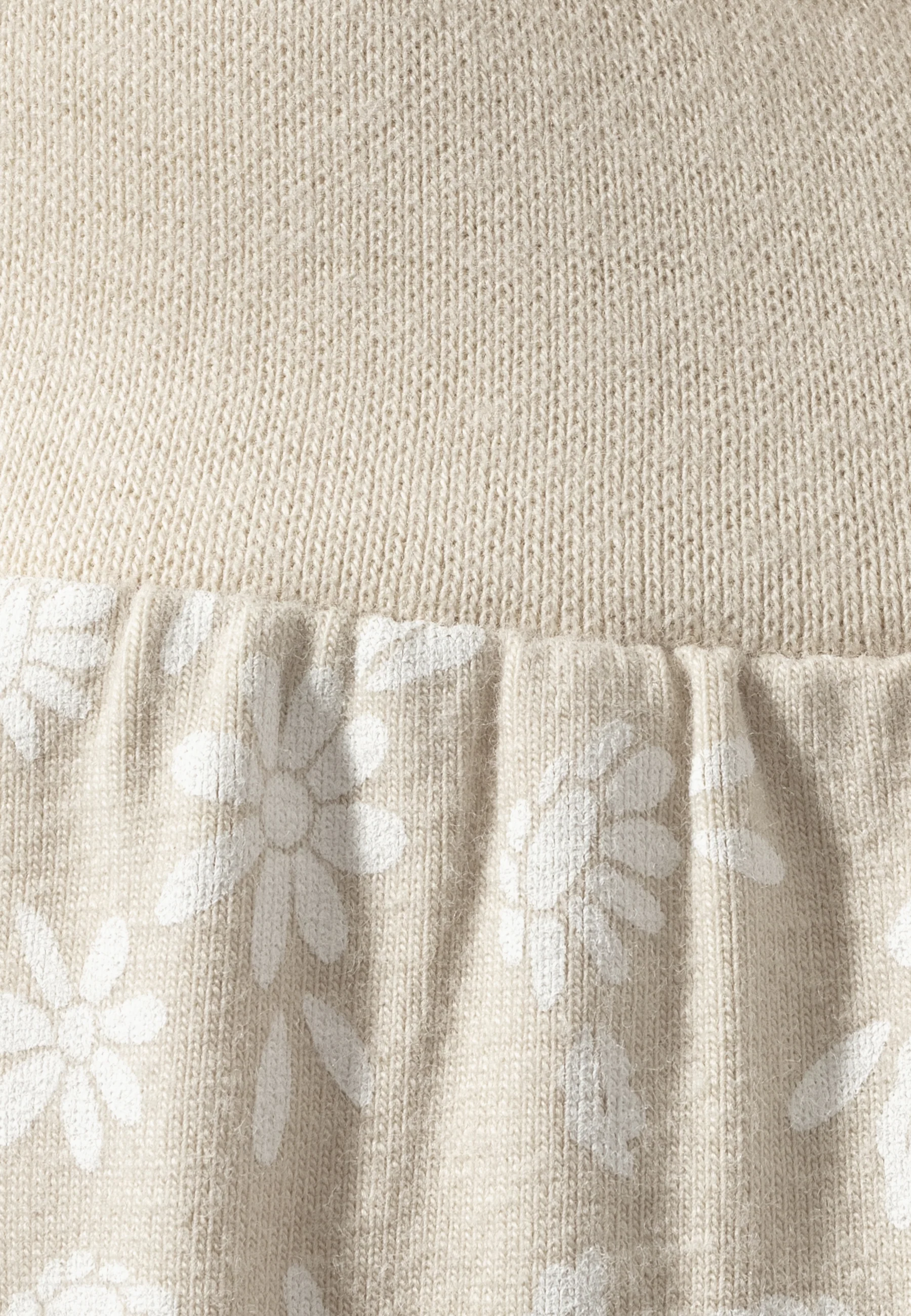 Hose aus Baumwolle bedruckt mit Blümchen in beige