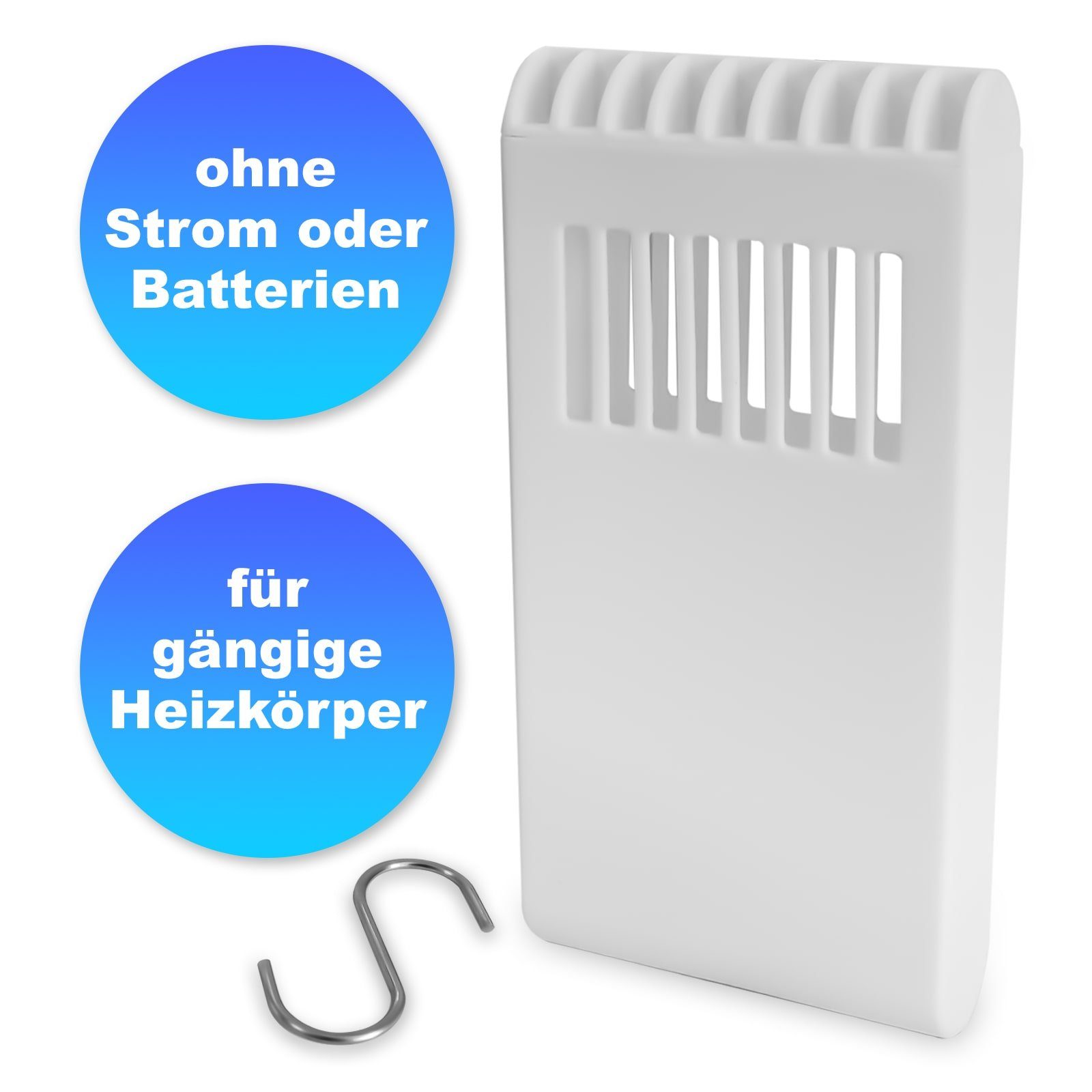 EAXUS Luftbefeuchter 4er Set Wasserverdunster/Humidifier für Heizung + Haken für Heizkörper, 0,13 l Wassertank, Auch für Aromaöl