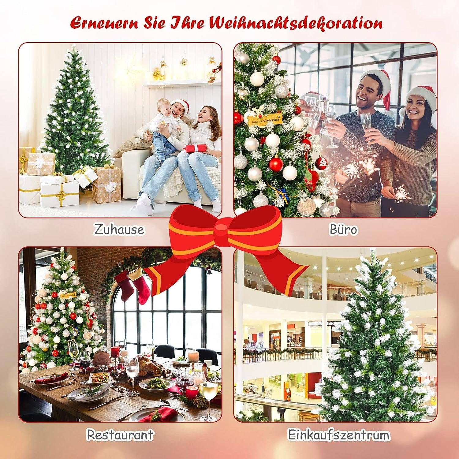 KOMFOTTEU Künstlicher Weihnachtsbaum Tannenbaum, 180cm