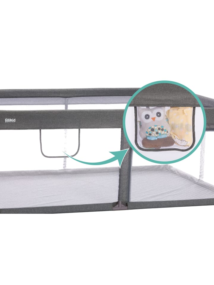 fillikid Laufgitter groß 180 x 120 cm Exklusiv in Grau günstig kaufen onesize