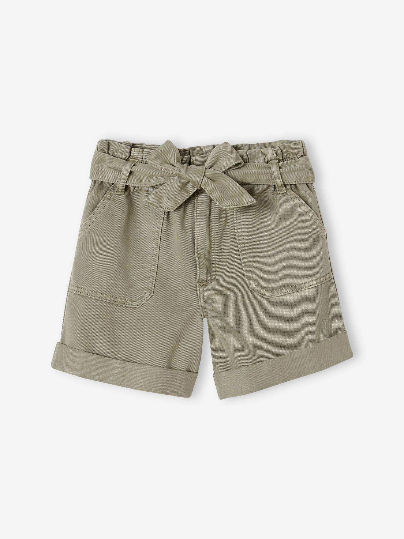 Vertbaudet Mädchen Paperbag-Shorts - khaki