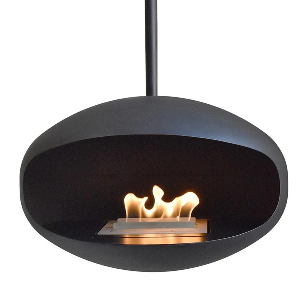 Cocoon Fires Cocoon Aeris Bioethanol-Kamin mit schwarzem Ständer, Cocoon 2.0 Brennertechnologie, elegantes und einzigartiges Aussehen