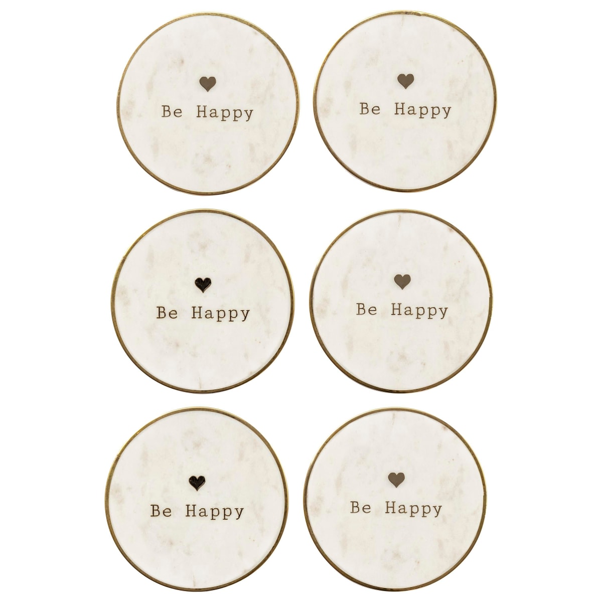 Untersetzer-Set. 6-tlg.. Be Happy