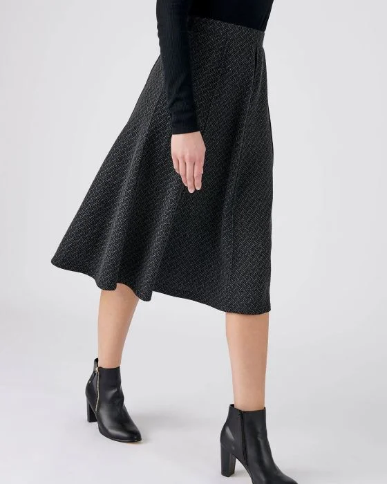 Jupe évasée maille jacquard