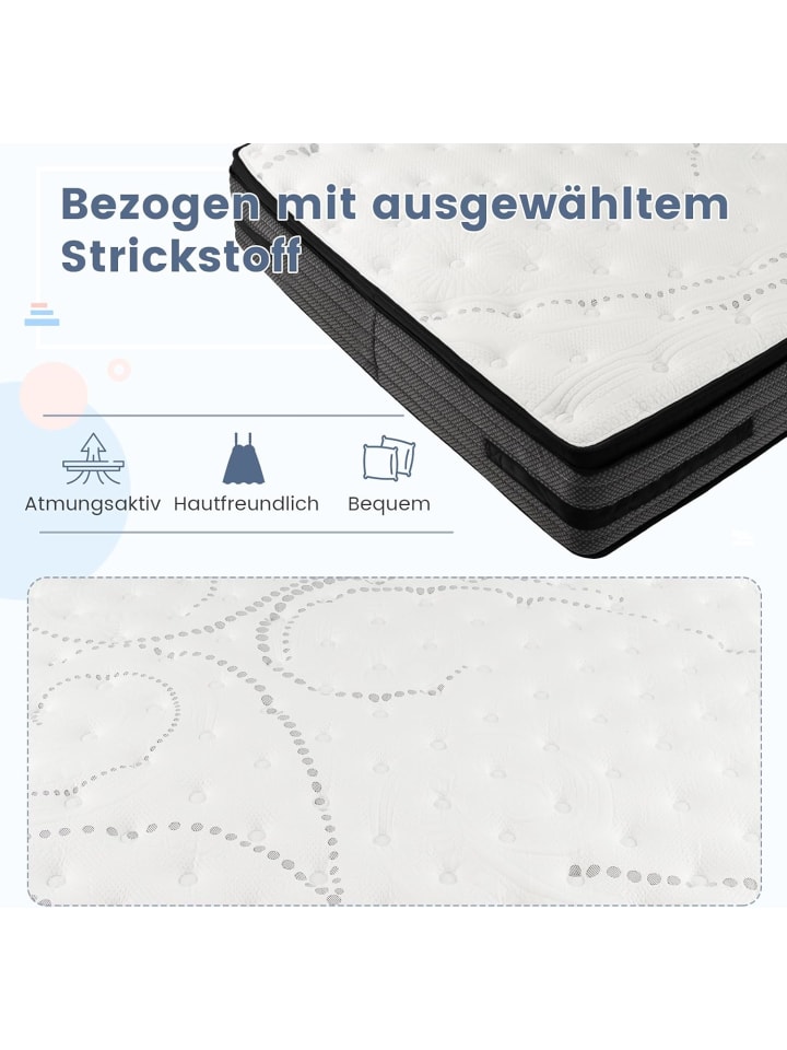 COSTWAY Matratze 140 x 200 cm in Weiß günstig kaufen 200 cm
