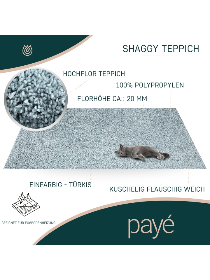 payé Teppich Hochflor Shaggy günstig kaufen