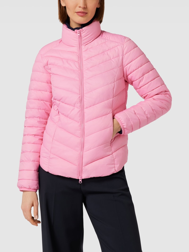 Steppjacke mit Stehkragen in pink